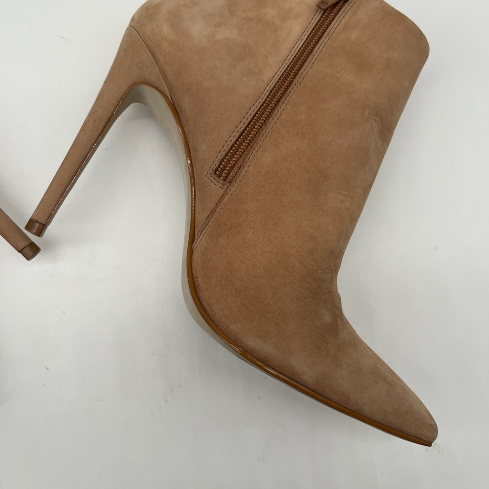 Steve Madden Tan Suede Pointed Toe Ankle Booties Stiletto Heel Size 9 - Picture 6 of 16